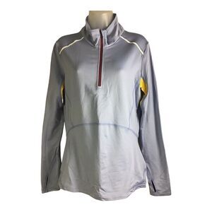 Athleta Quarter Zip Athletic High Neck Zip Pocket Shirt Size medium